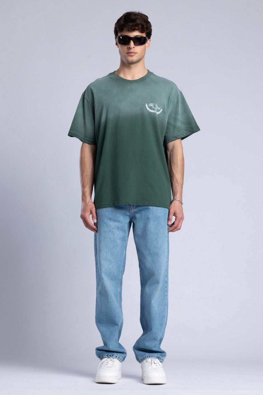 Men's Green Ombre T-Shirt with Graphic Design
