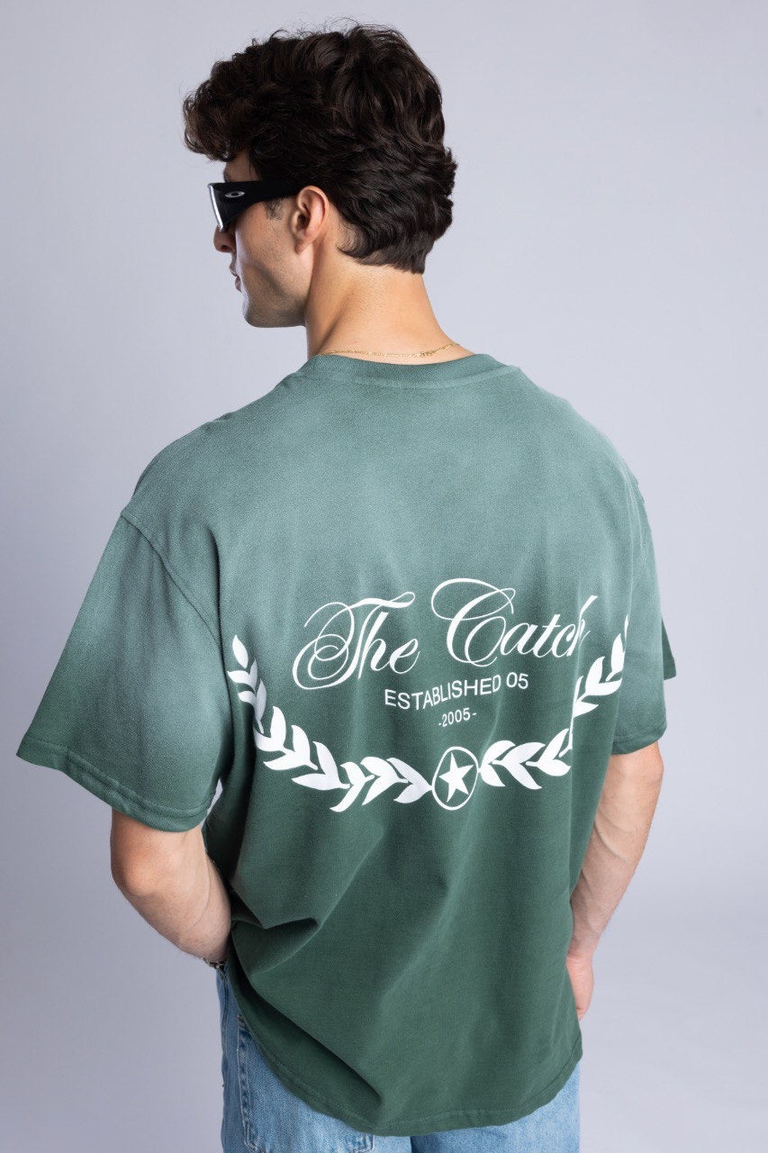 Men's Green Ombre T-Shirt with Graphic Design