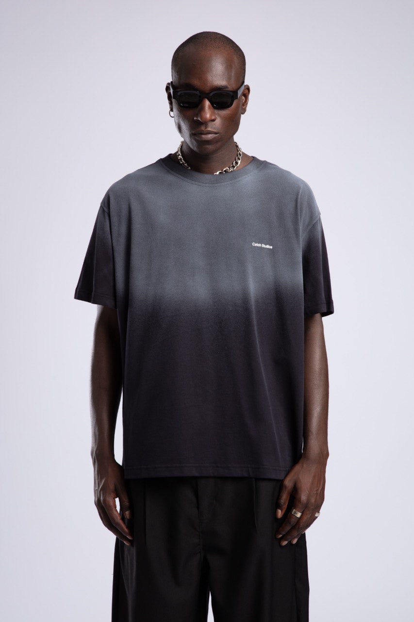 Men's Black Ombre T-Shirt with Logo Graphic