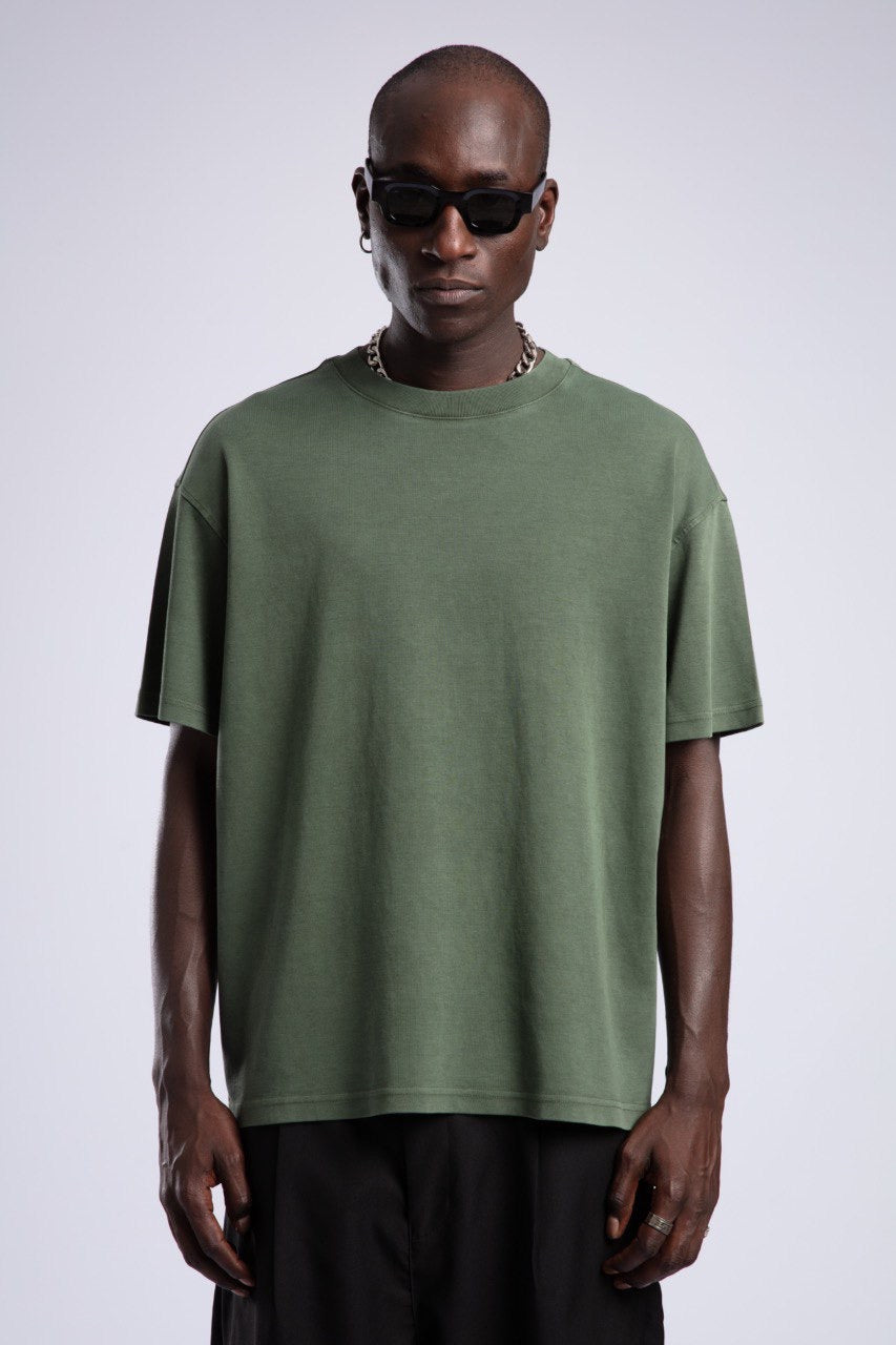 Men's Green Classic T-Shirt with Short Sleeves