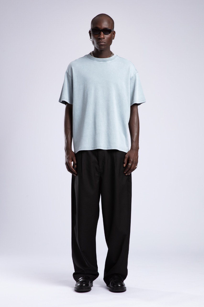 Men's Light Blue Classic T-Shirt with Short Sleeves