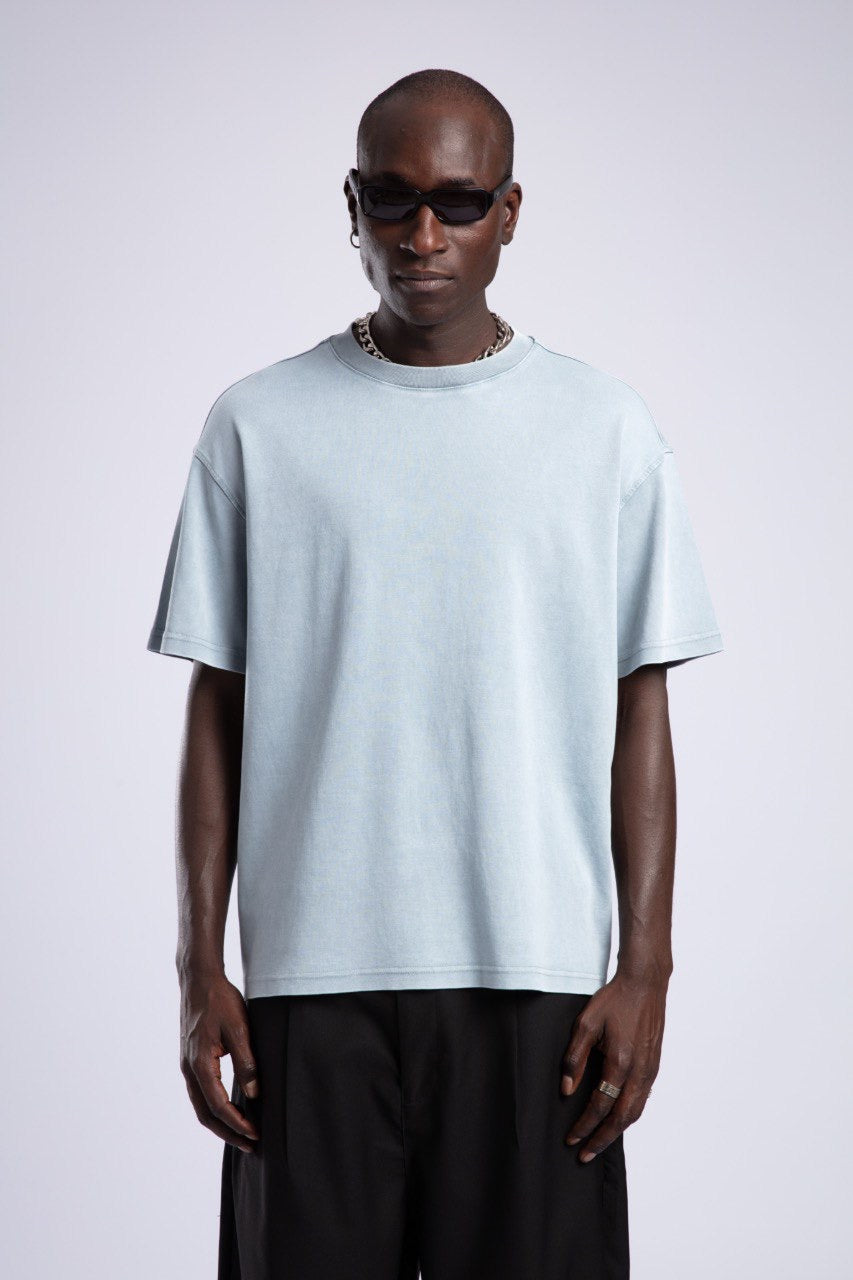 Men's Light Blue Classic T-Shirt with Short Sleeves