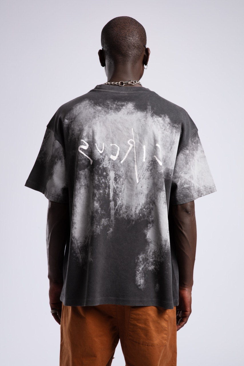 Black Tie-Dye Circus Tee with Back Graphic
