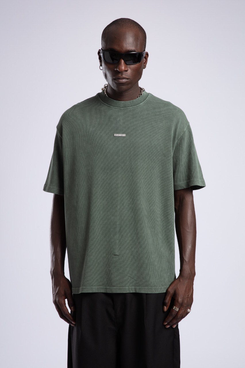 Oversized Olive Tee & Wide Grey