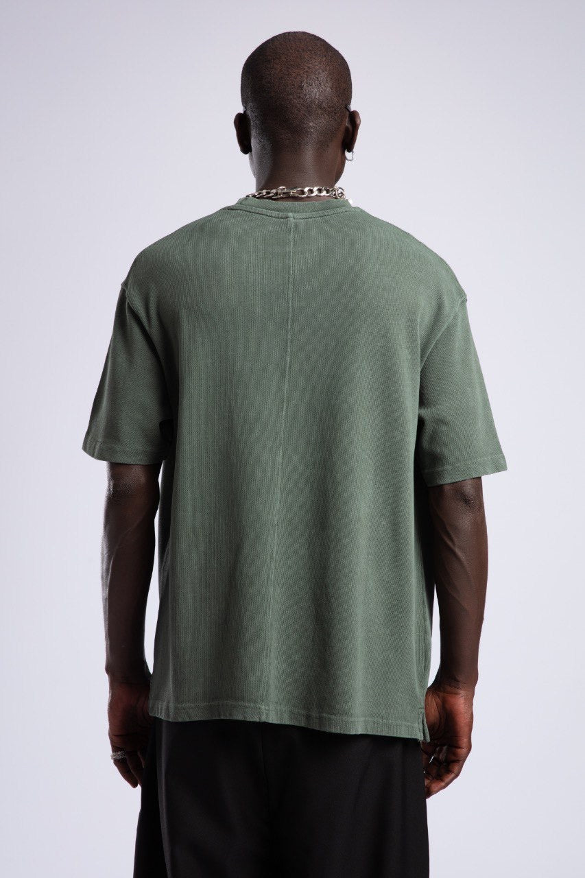 Oversized Olive Tee & Wide Grey