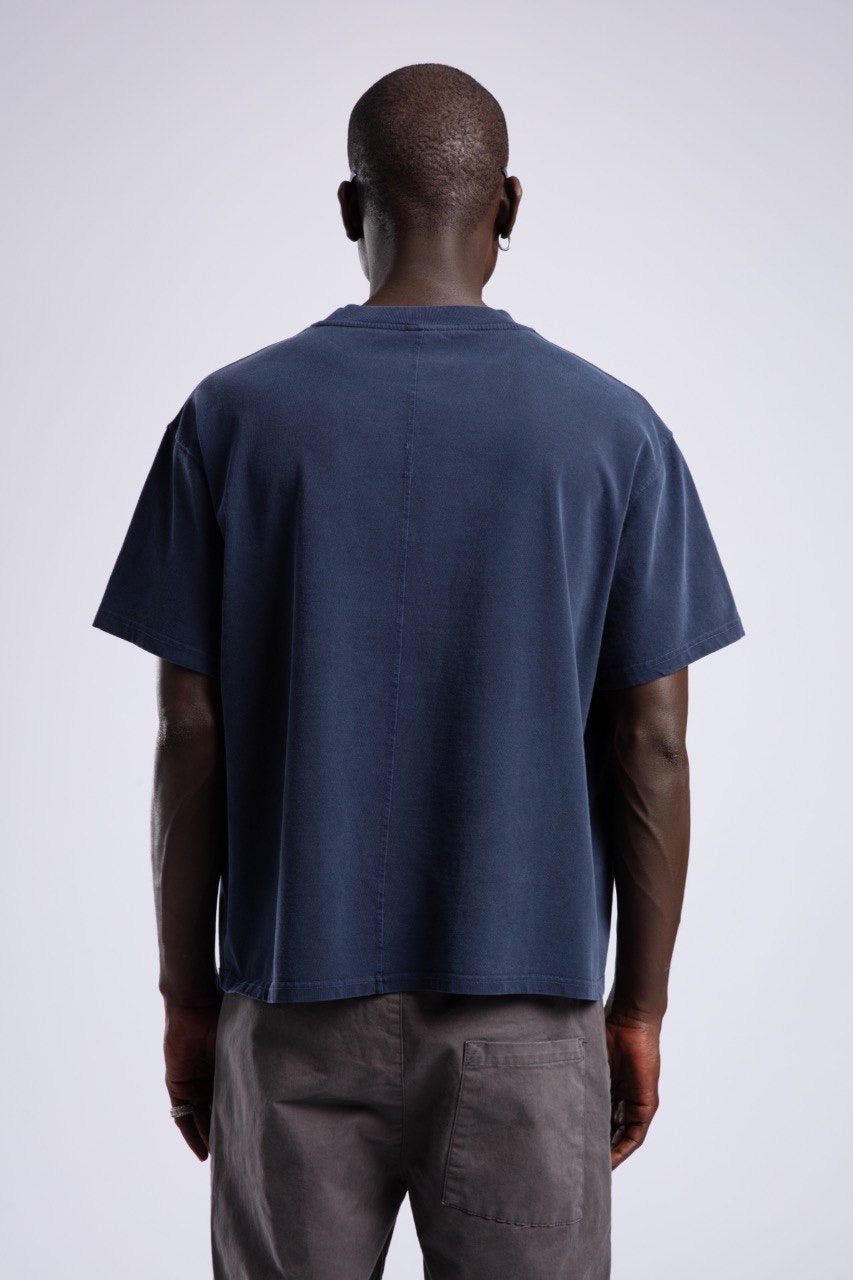 Washed Navy T-Shirt with Bold 88 Patch Design