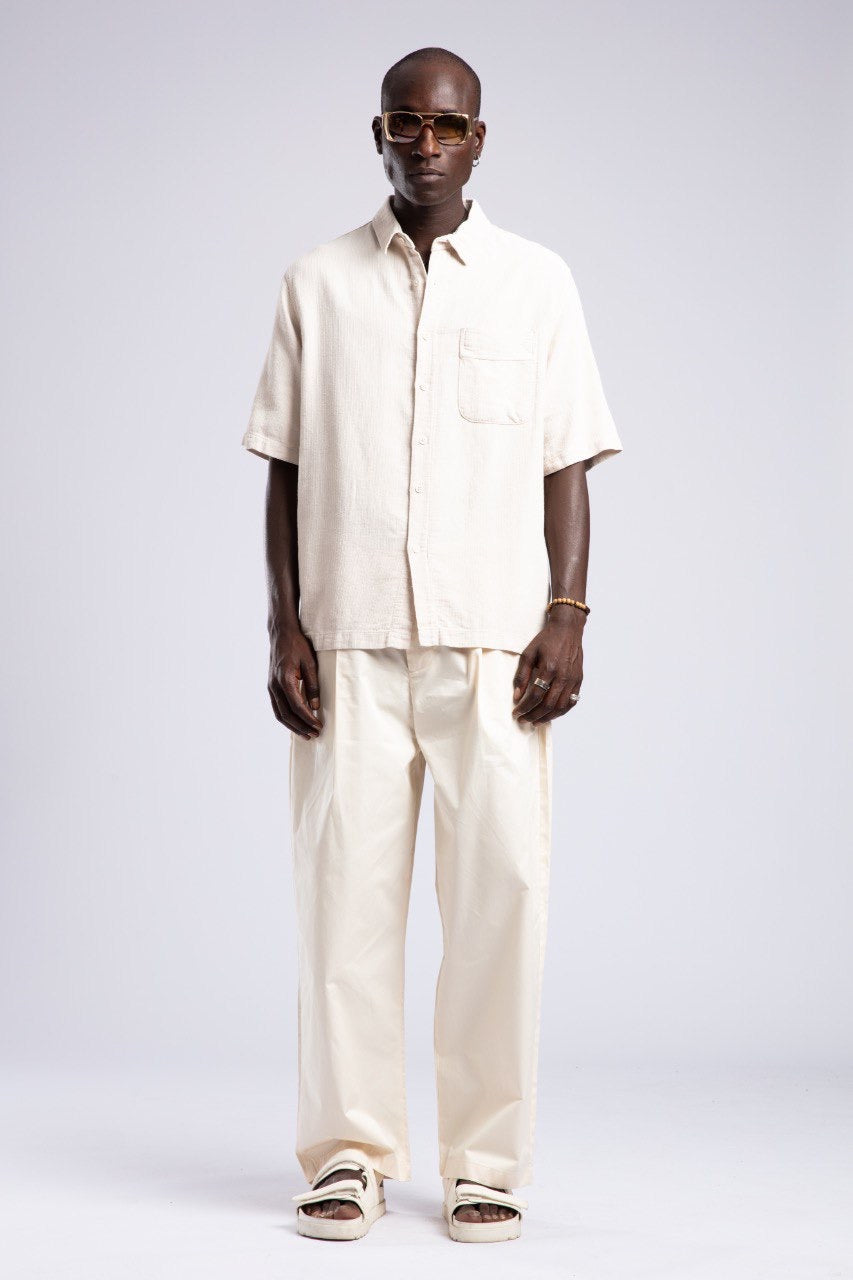 Off-White Short Sleeve Button-Down Shirt