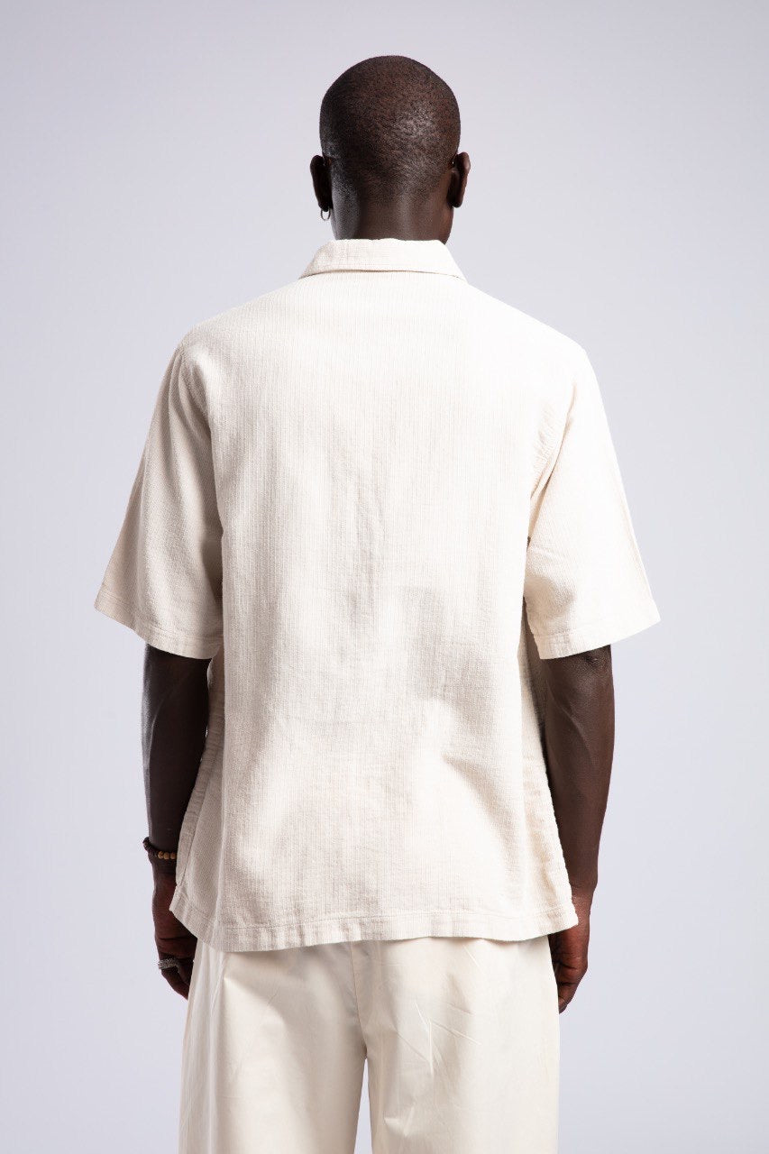 Off-White Short Sleeve Button-Down Shirt