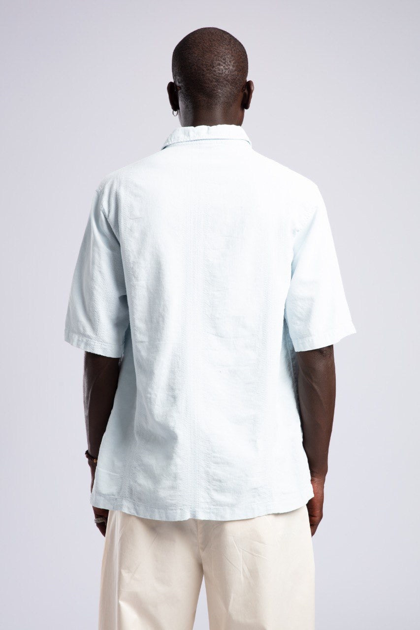 Light Blue Short Sleeve Button-Down Shirt