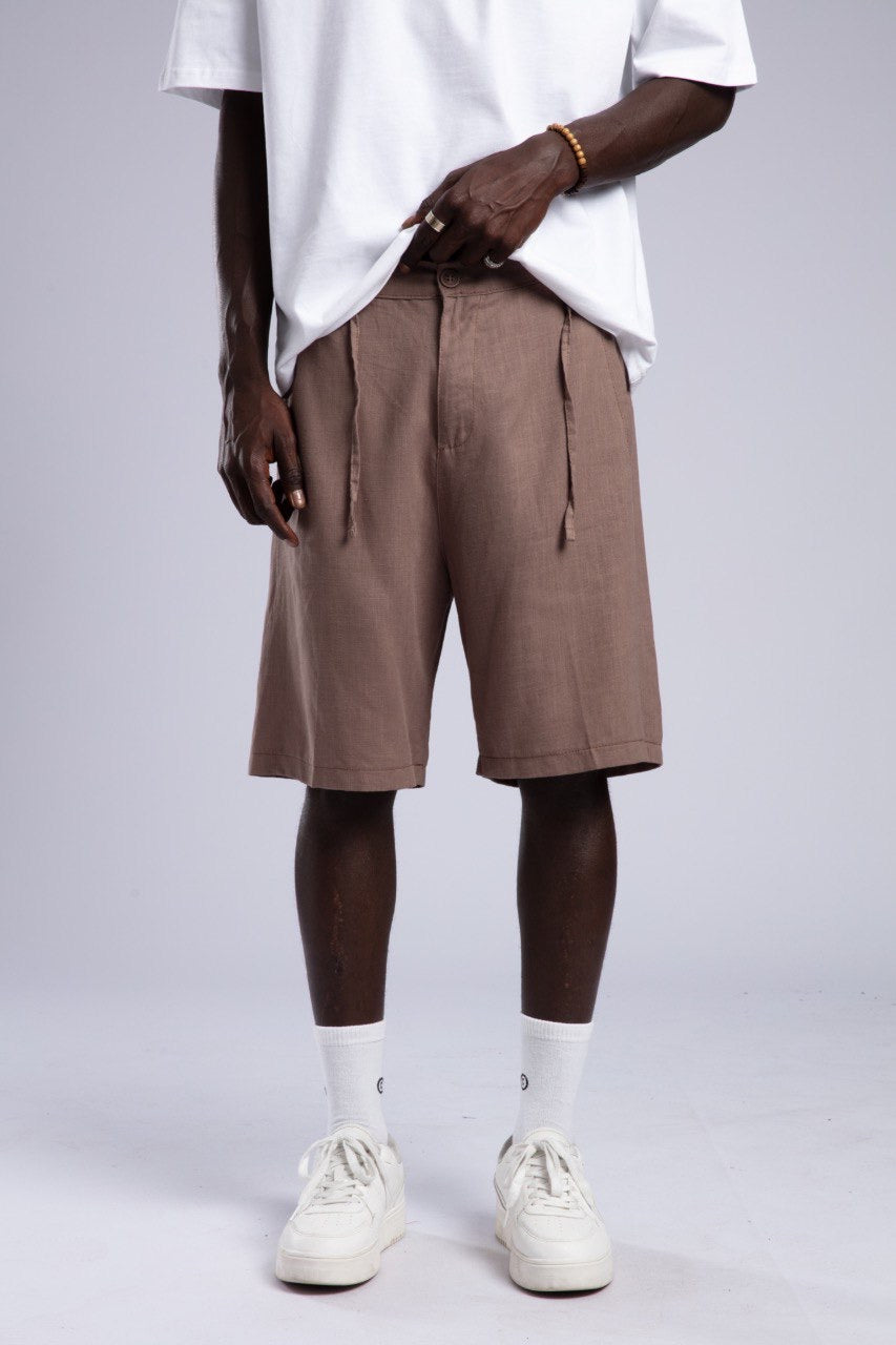 Relaxed Brown Knee-Length Casual Summer Streetwear Shorts