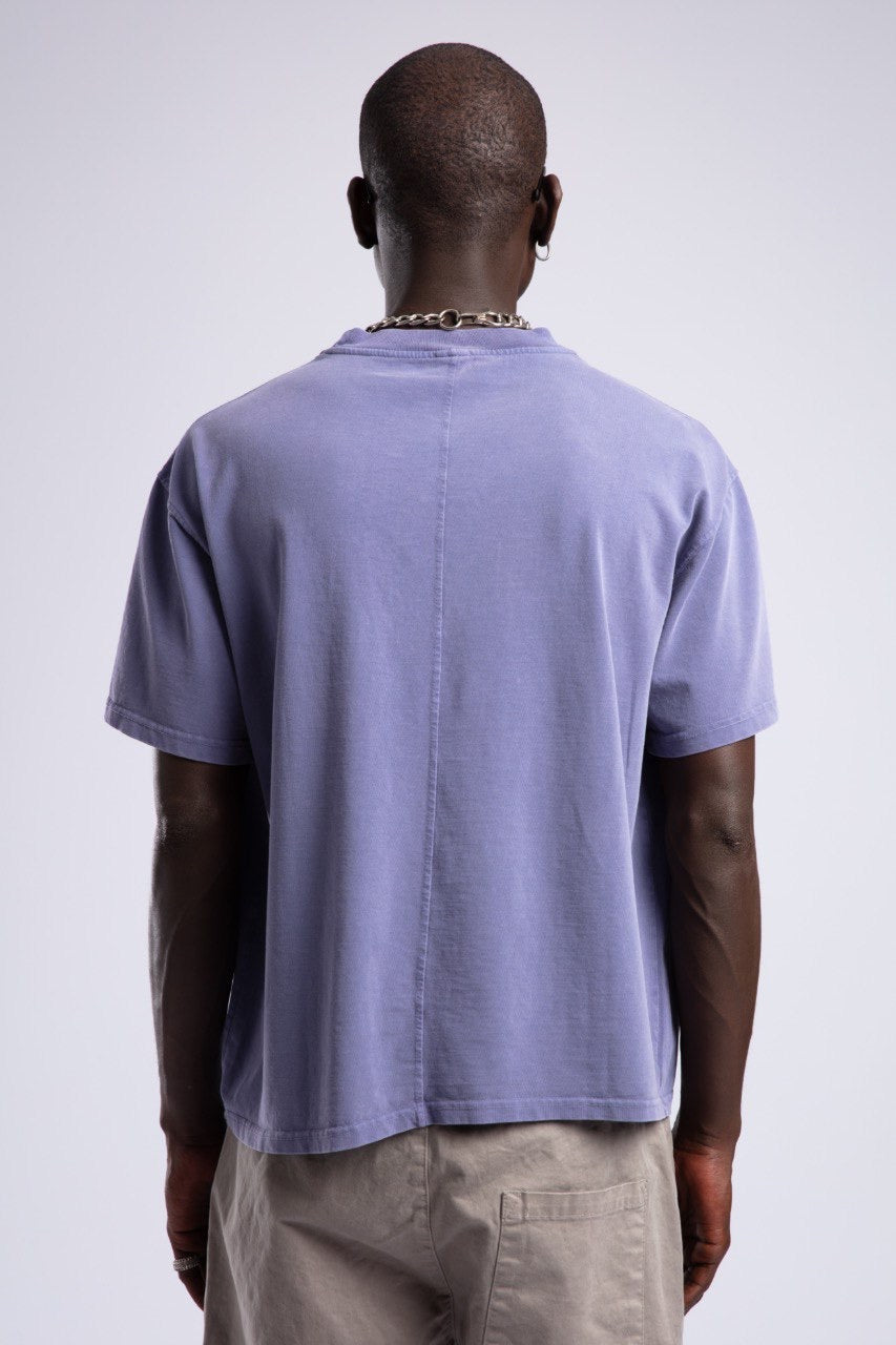 Men's Purple T-Shirt with Logo & Beige Pants