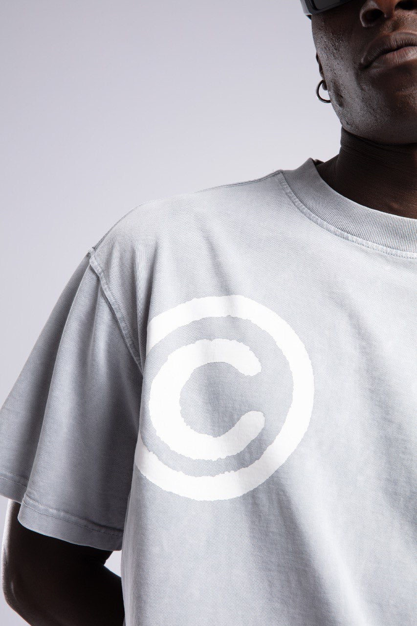 Light Grey T-Shirt with Bold C Logo Streetwear Print