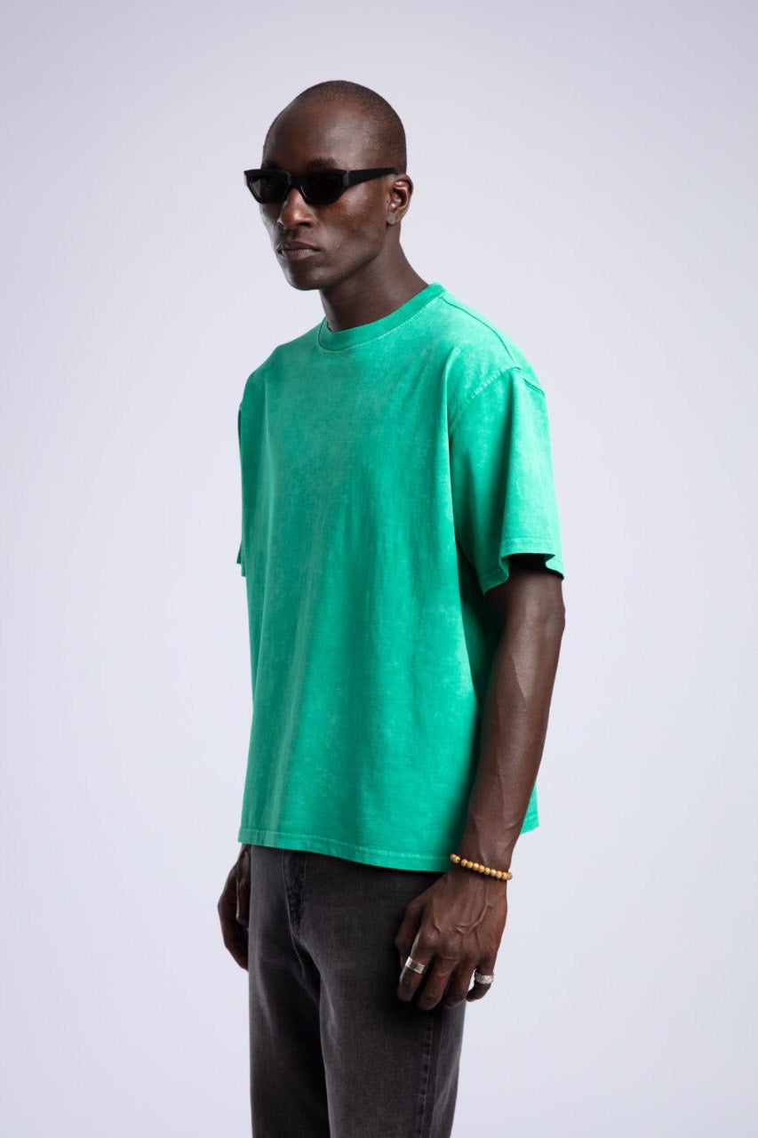 Vibrant Green Relaxed-Fit Casual Streetwear T-Shirt