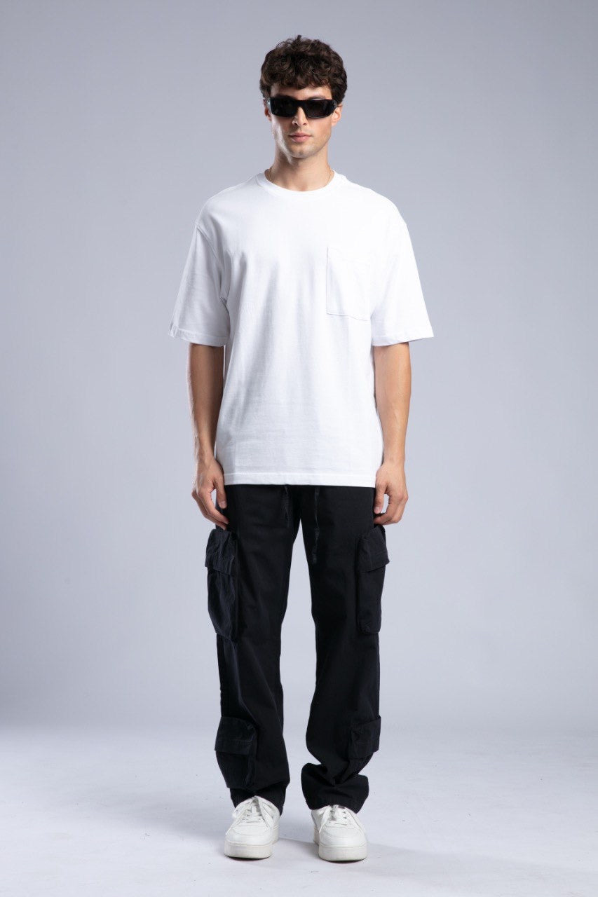 Men’s Black Cargo Drawstring Pants – Utility Streetwear Fit