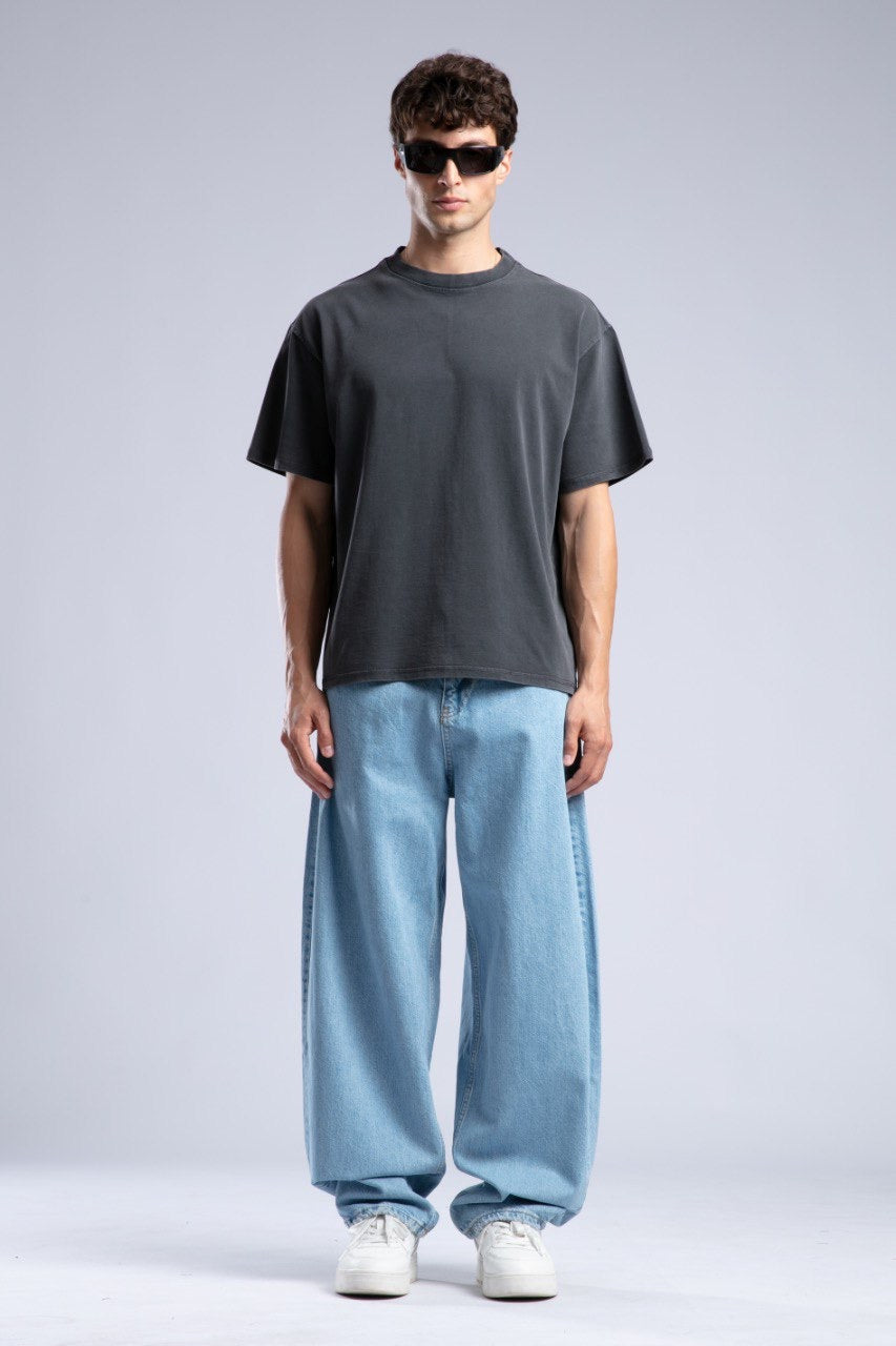 Vintage Black Oversized T-Shirt for Men – Casual Streetwear