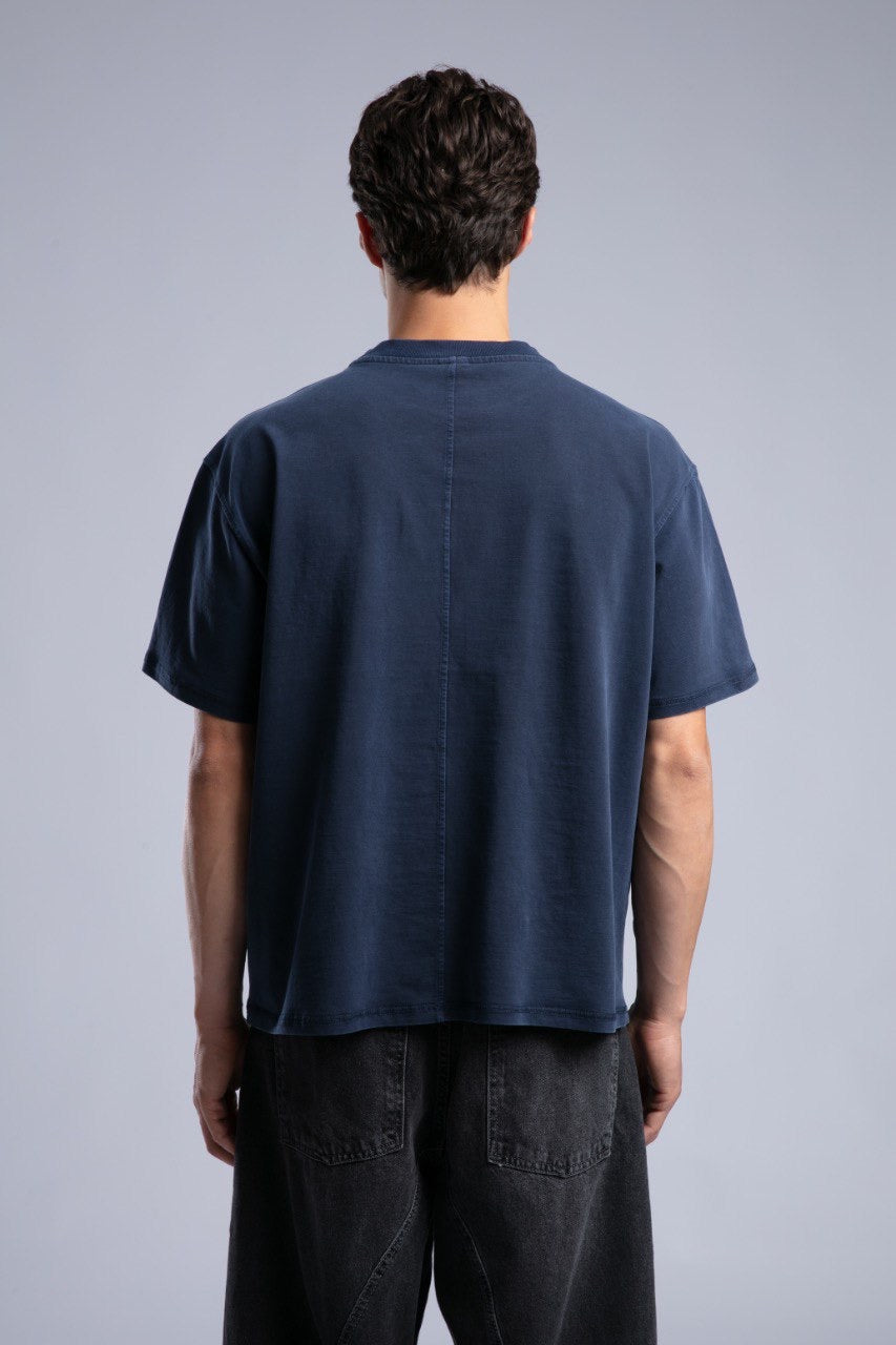 Navy Blue Oversized T-Shirt for Men – Casual Streetwear