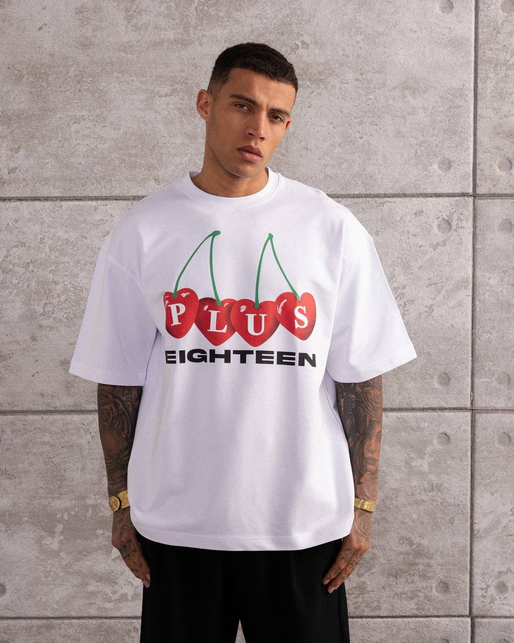 Plus Eighteen Oversized Cherry Graphic T-Shirt