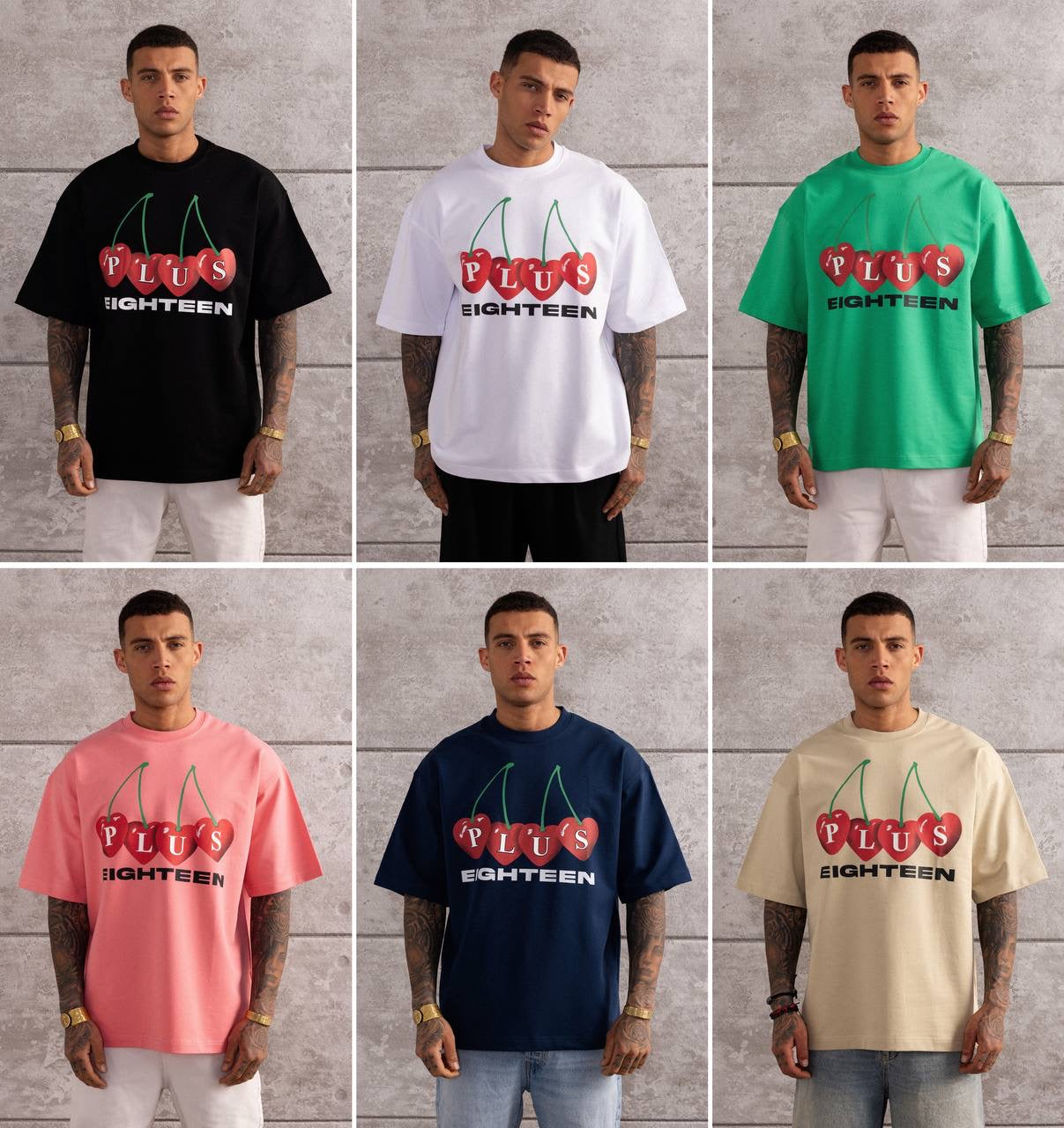 Plus Eighteen Oversized Cherry Graphic T-Shirt