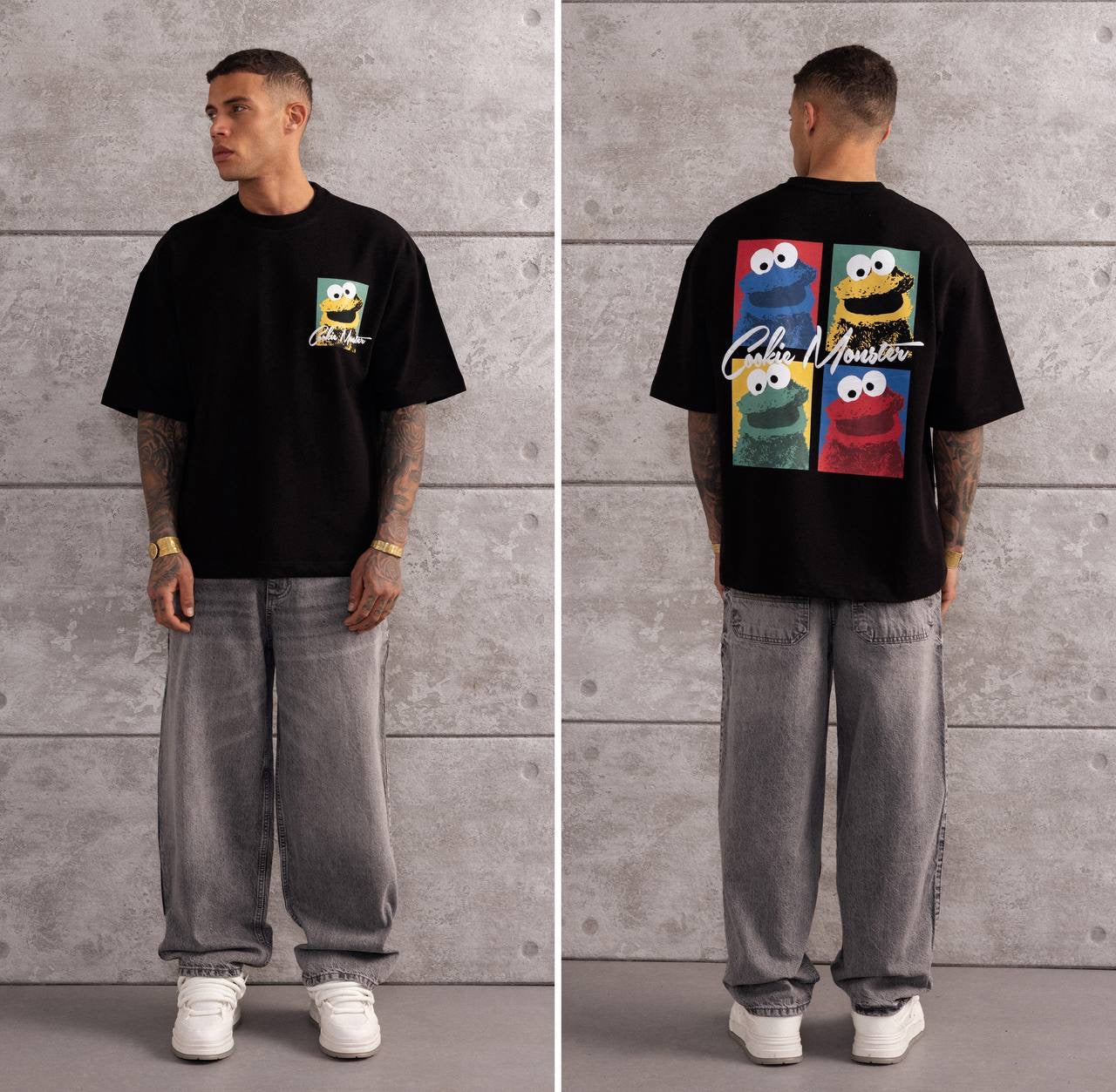Cookie Monster Oversized Graphic T-Shirt – Streetwear Pop Art Design