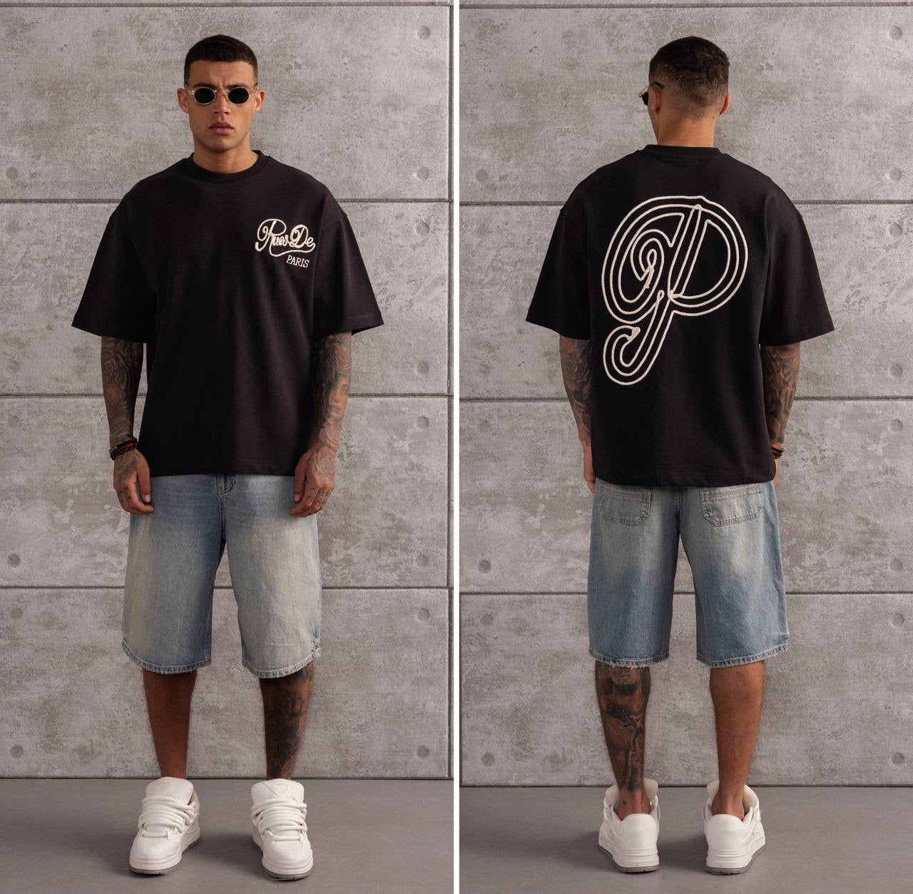 Rope Embroidered Oversized T-Shirt – Paris Streetwear Design
