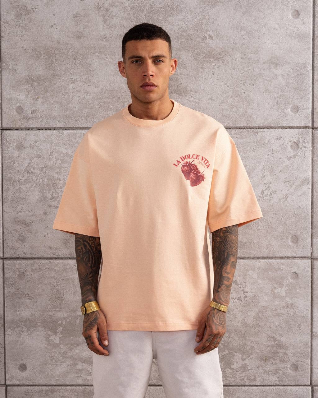 La Dolce Vita Strawberry Graphic Oversized T-Shirt Ffor Men’s