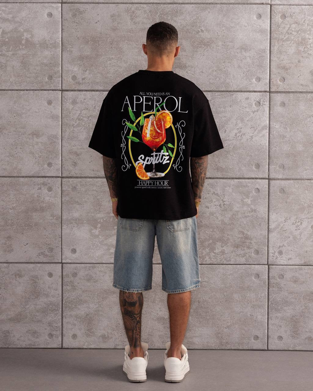 Men’s Summer Aperol Spritz Graphic Oversized Streetwear T-Shirt
