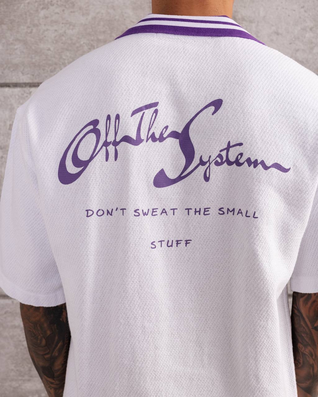 Off The System Statement Short Sleeve Shirt with Contrast Collar