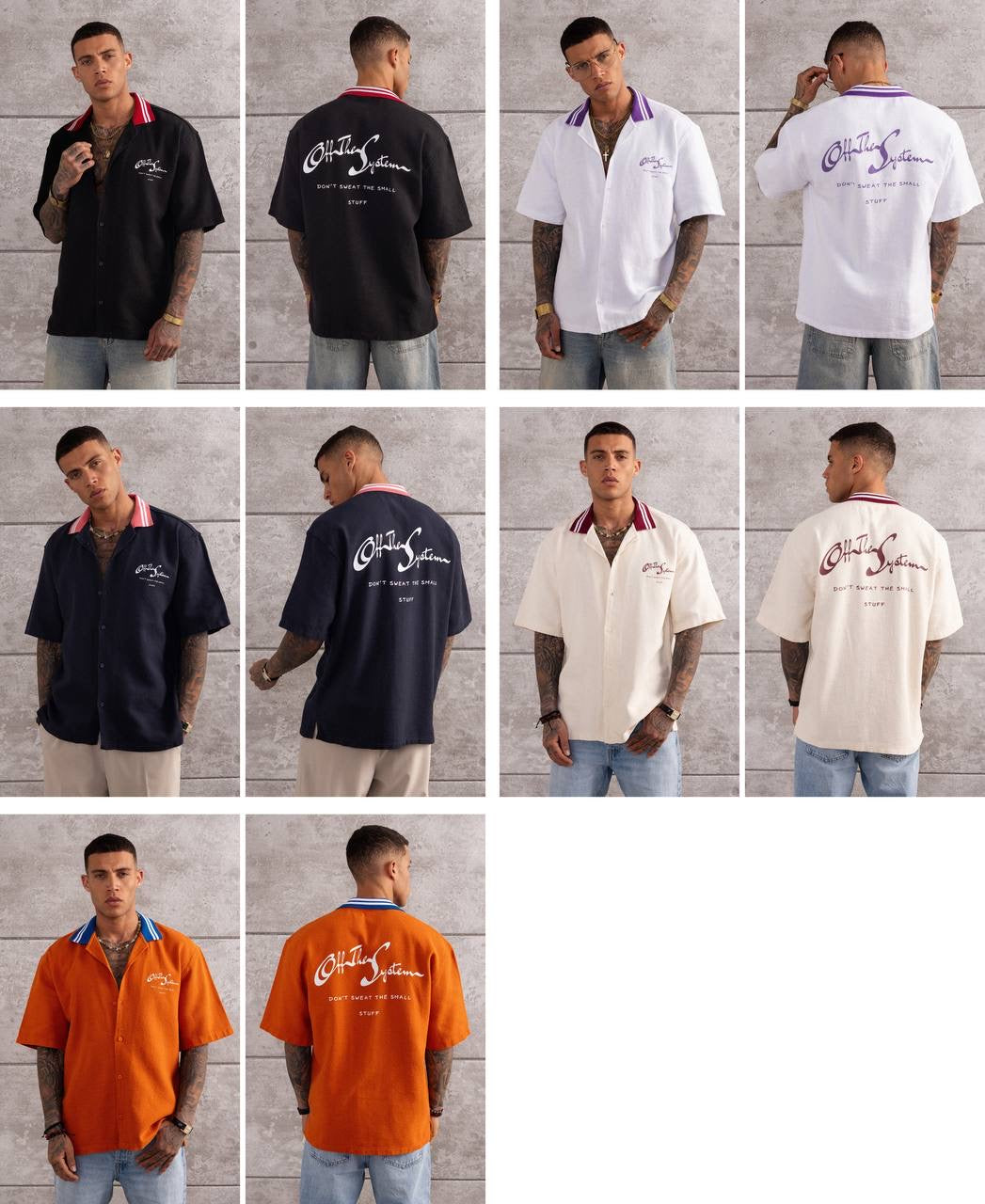Off The System Statement Short Sleeve Shirt with Contrast Collar