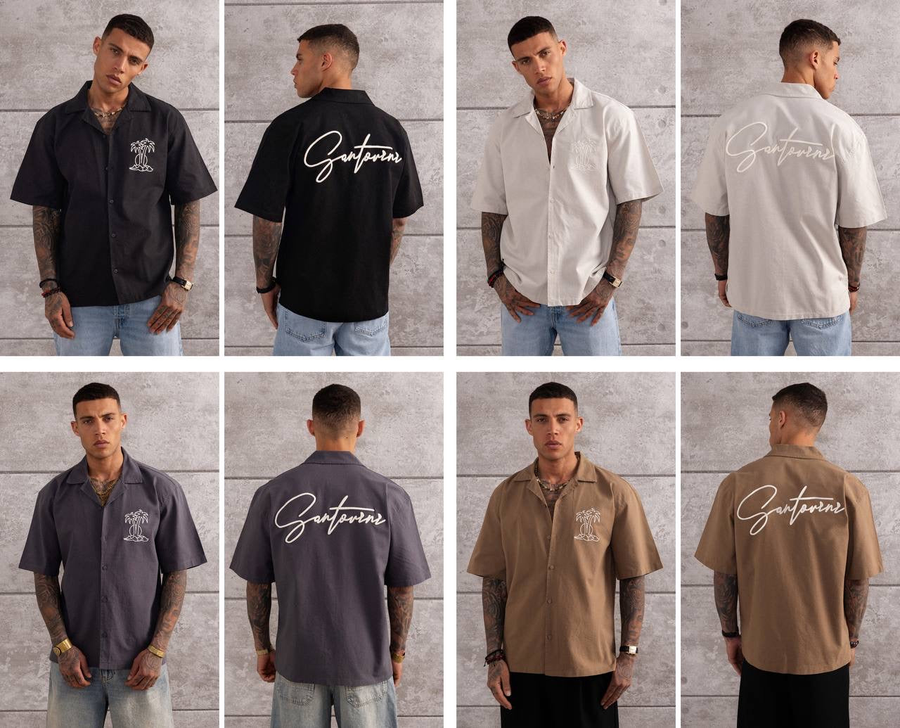 Men’s Short Sleeve Button-Up Oversized Summer Shirt