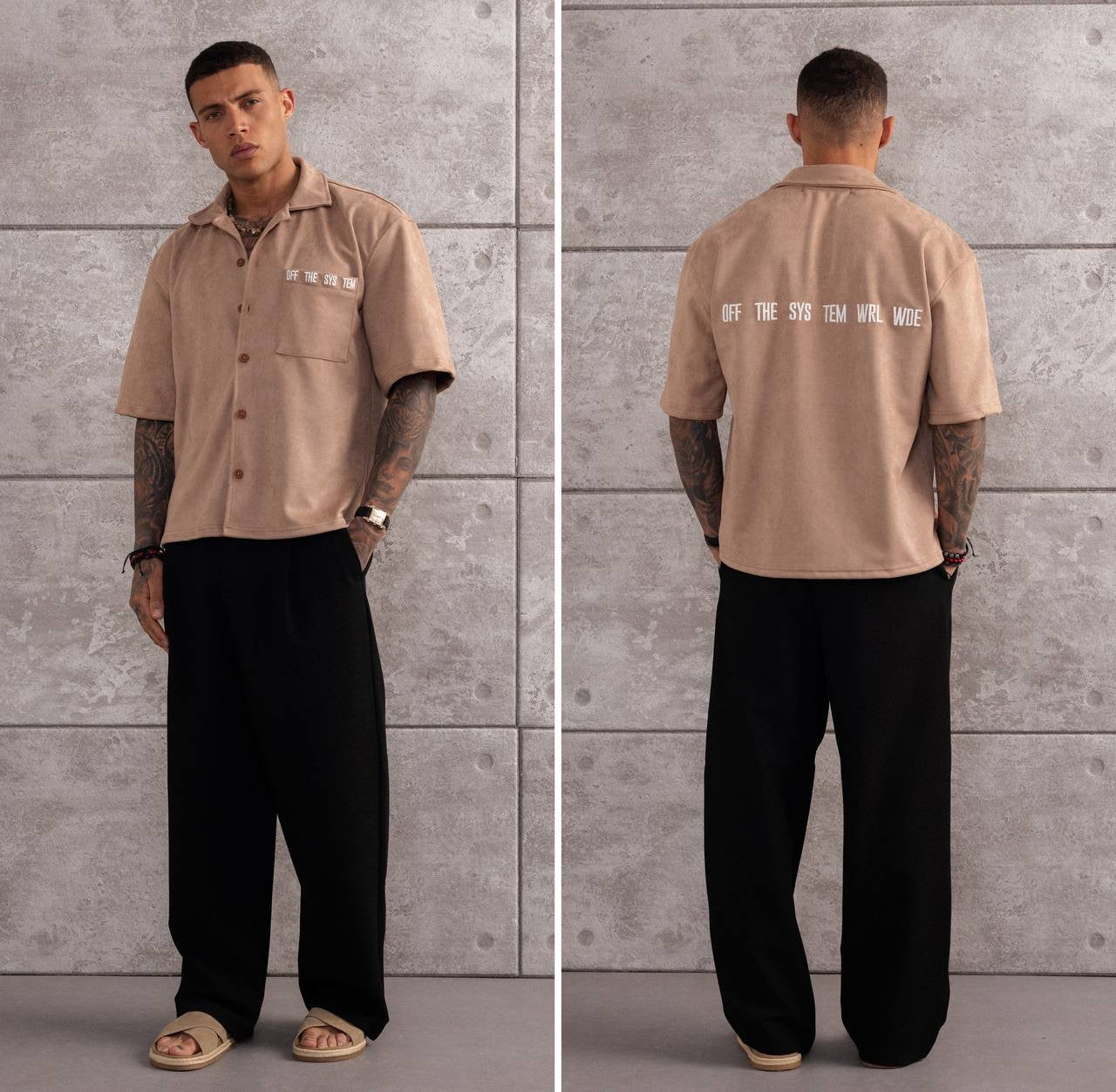 Embroidered Logo Button-Up Summer Shirt for Men’s