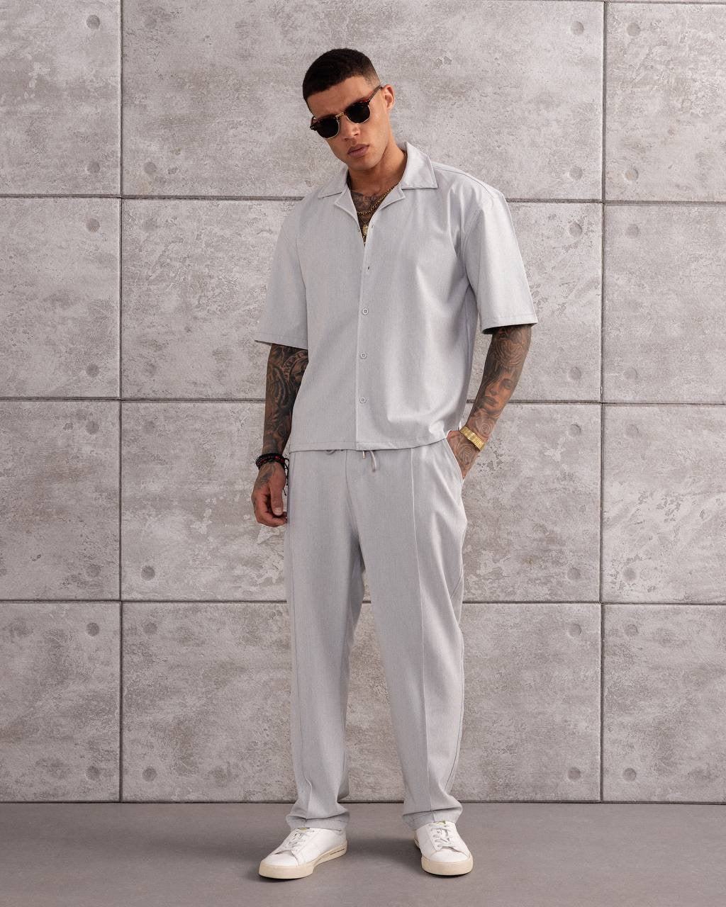 Men's Summer Co-ord Set – Short Sleeve Shirt & Relaxed Pants