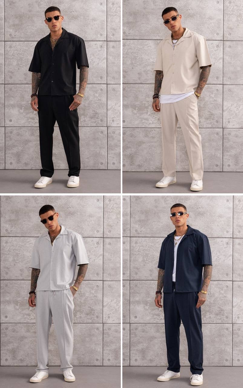 Men's Summer Co-ord Set – Short Sleeve Shirt & Relaxed Pants