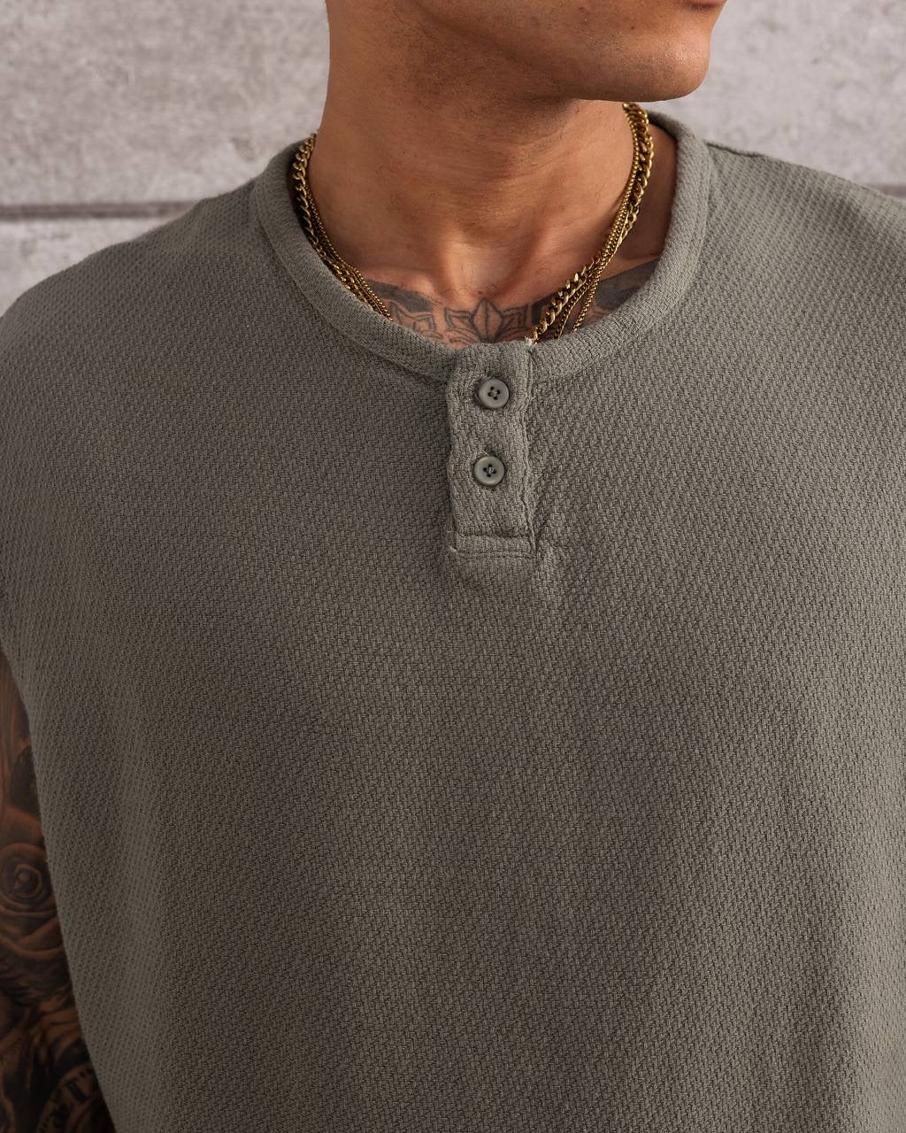 Sleeveless Henley Co-Ord – Men’s Summer Tank
