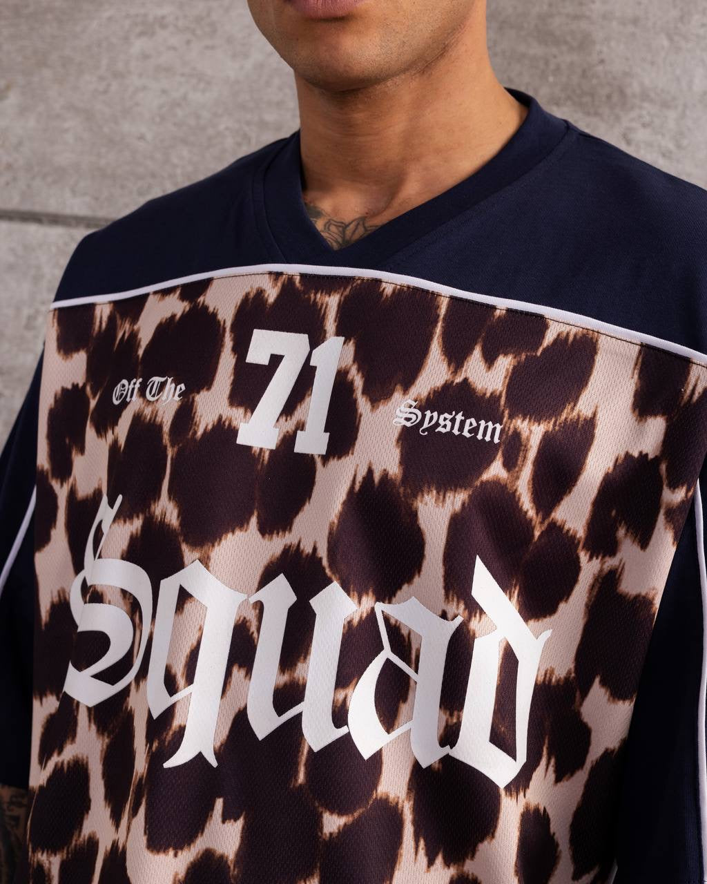 Squad 71 – Men’s Leopard Print Oversized Jersey T-Shirt