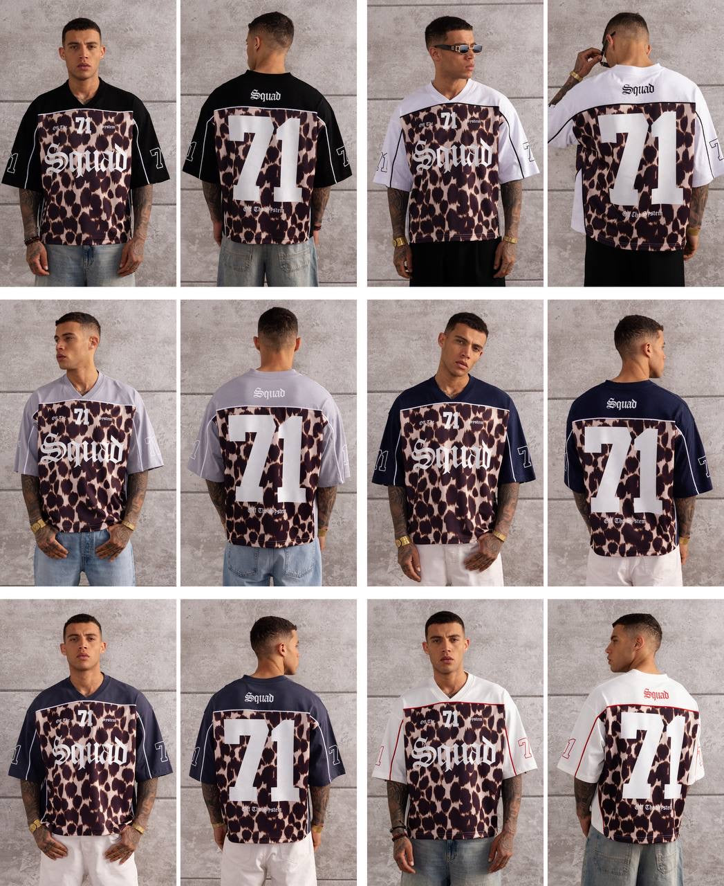 Squad 71 – Men’s Leopard Print Oversized Jersey T-Shirt
