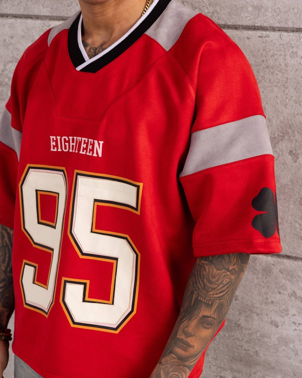 Vintage 95 Patch Football Jersey – Retro Oversized Streetwear T-Shirt