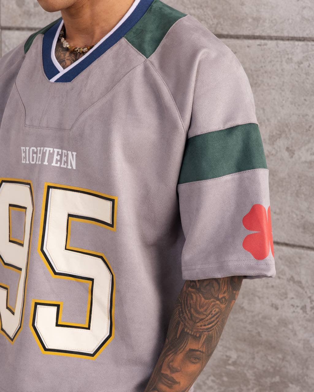 Vintage 95 Patch Football Jersey – Retro Oversized Streetwear T-Shirt