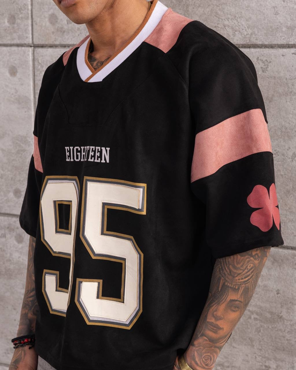 Vintage 95 Patch Football Jersey – Retro Oversized Streetwear T-Shirt