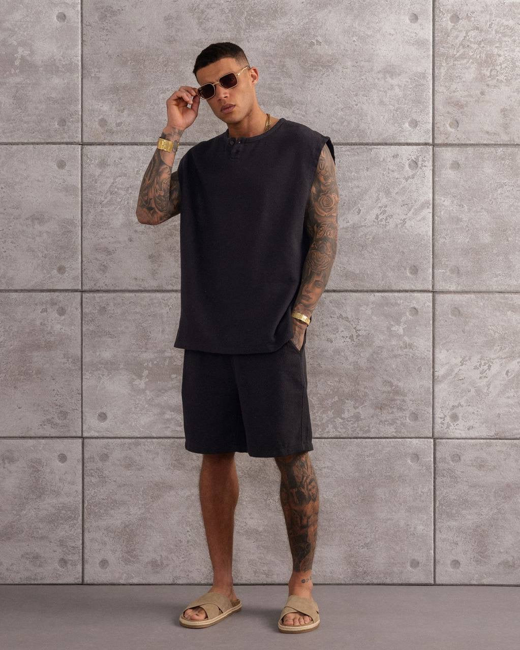 Sleeveless Summer Set – Men's Relaxed Top & Shorts
