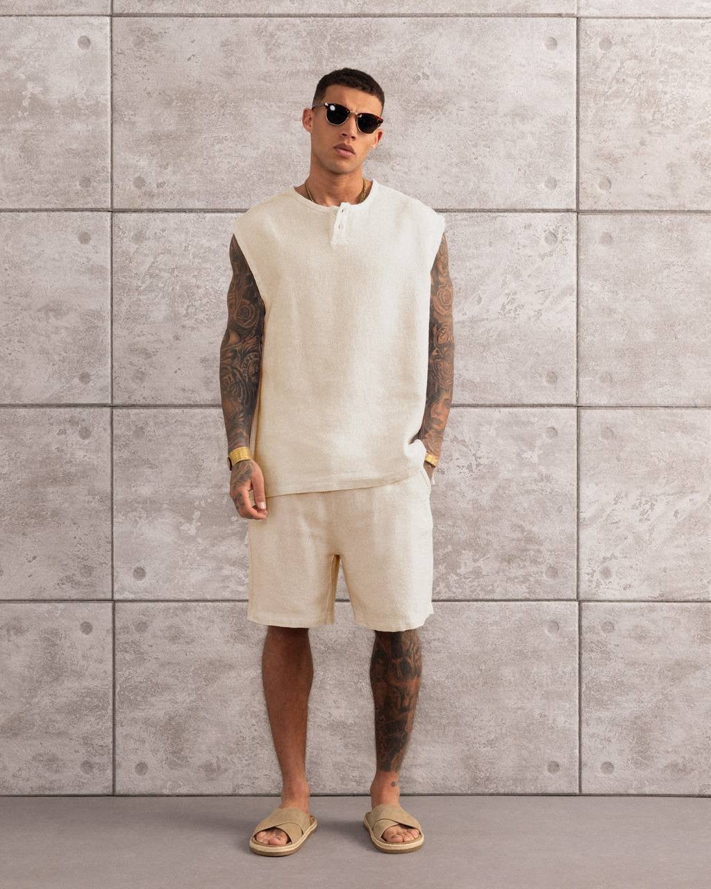 Sleeveless Summer Set – Men's Relaxed Top & Shorts