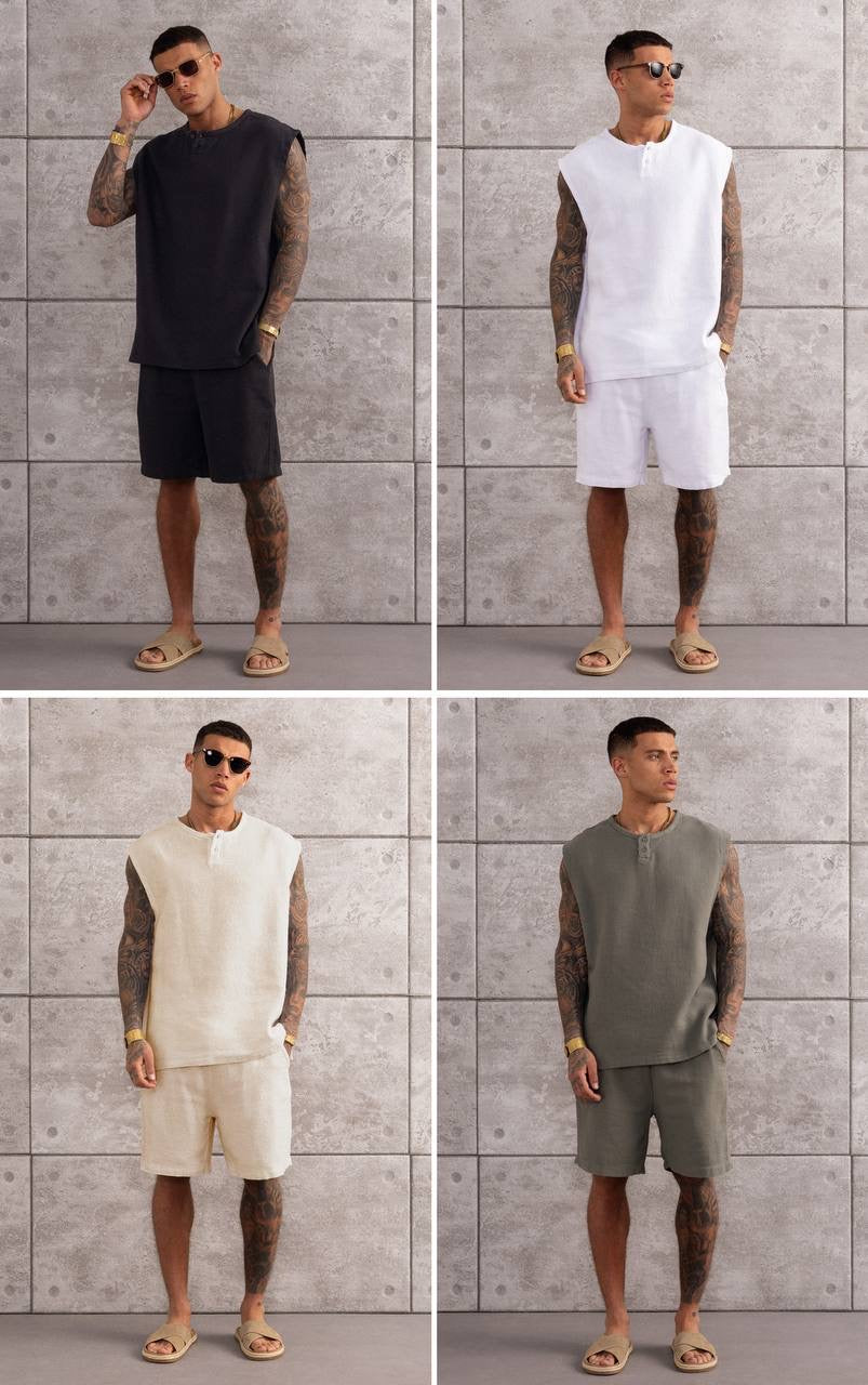 Sleeveless Summer Set – Men's Relaxed Top & Shorts
