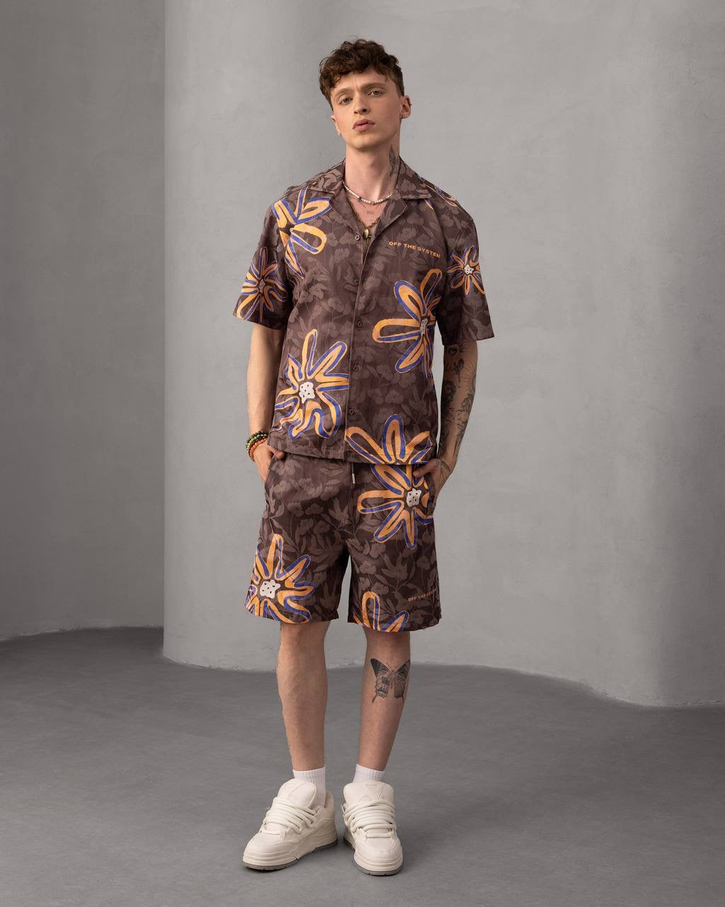 Floral Print Hawaiian Trendy Summer Shirt & Shorts Set