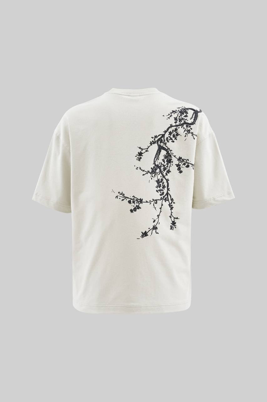 Men’s Boxy Fit Black Floral Print Short Sleeve T-Shirt
