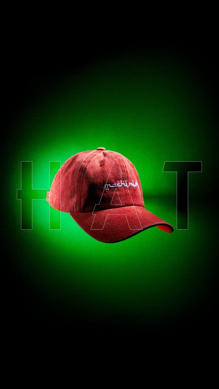 Unisex Washed Cotton Red Baseball Cap