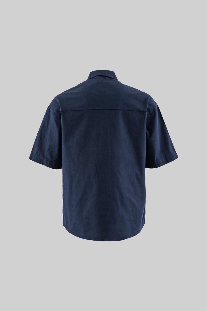 Men’s Relaxed Fit Short Sleeve Linen Shirt with Tonal Stitching
