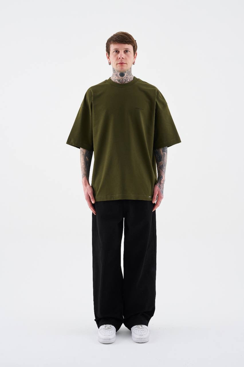 Men’s Boxy Fit Short Sleeve T-Shirt in Soft Cotton – Khaki