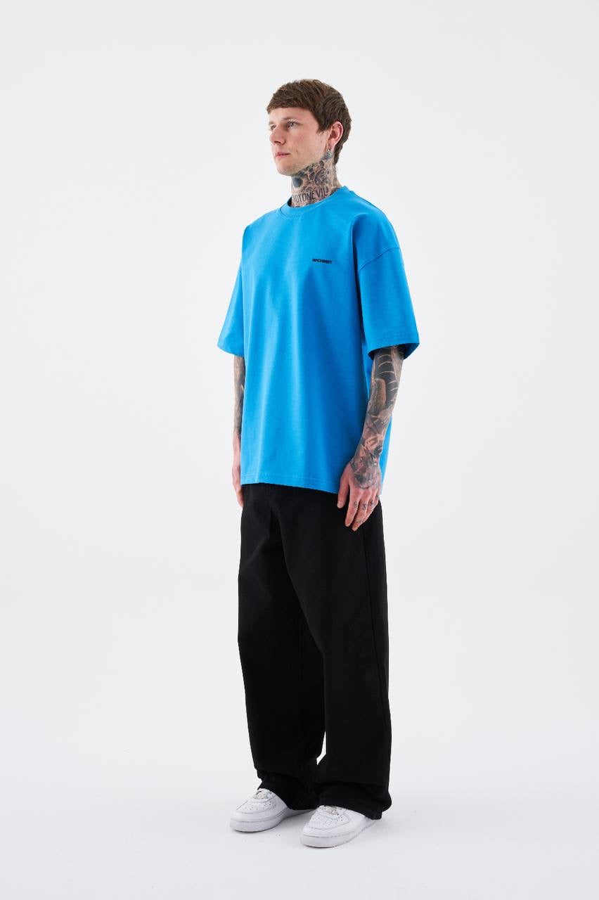Men’s Boxy Fit Short Sleeve T-Shirt in Indigo Soft Cotton