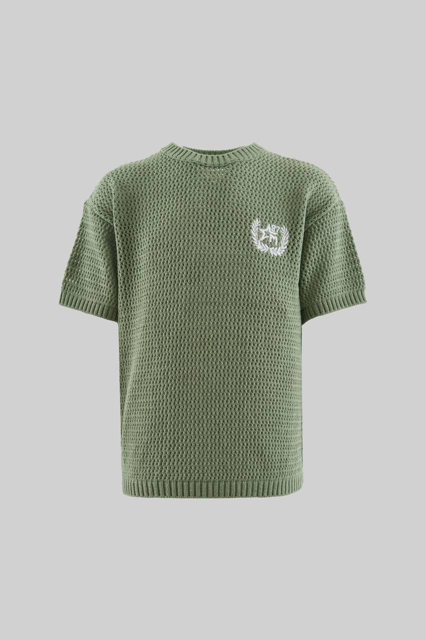 Aqua Green Knit College T-Shirt for Men Vintage Inspired