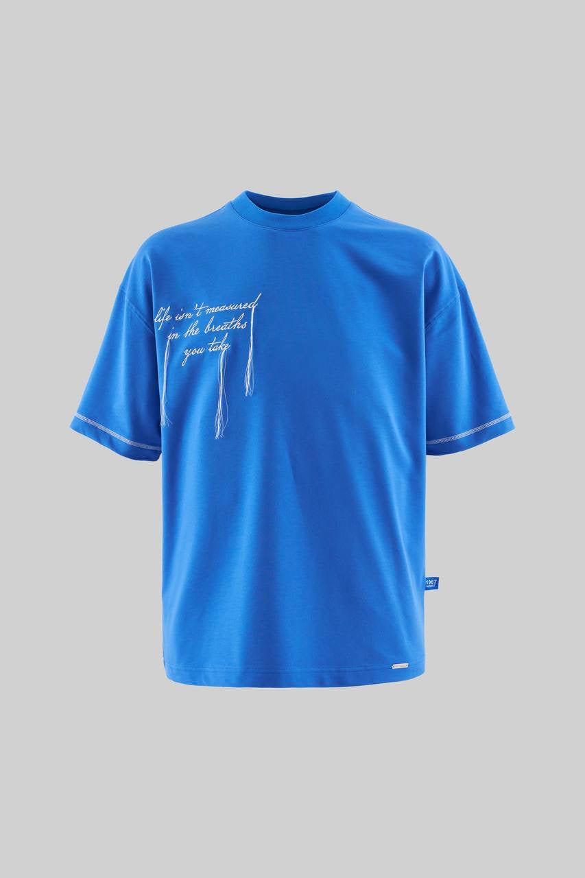 Men’s Oversized Short Sleeve T-Shirt with Quote Print in Soft Cotton