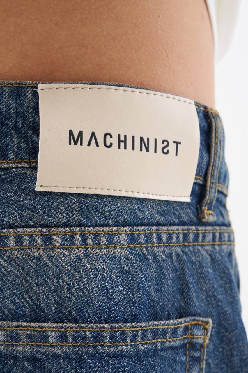 Men’s Baggy Fit Gabardine Dyed Jeans in  Blue Cotton Twill